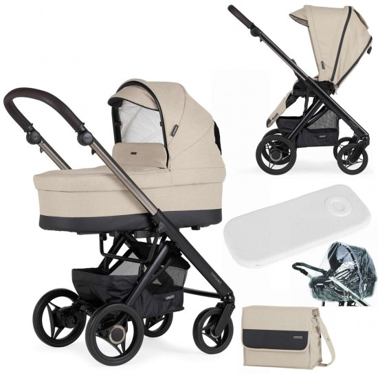 Bebecar Compact Duo 2 in 1 Pram Raincover FREE Bag Caramel Latte